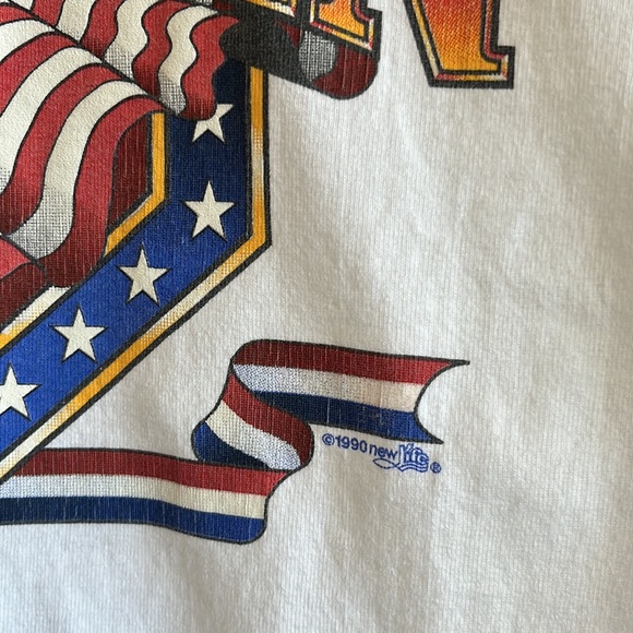 Proud to be American white T-shirt, adult small Hanes. Good condition. - Picture 3 of 5